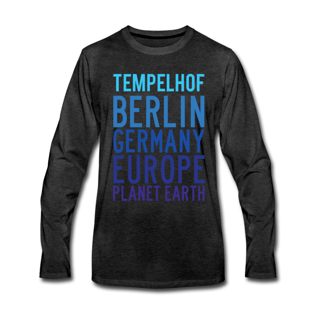 Tempelhof Planet Earth - Männer Premium Langamshirt - charcoal grey