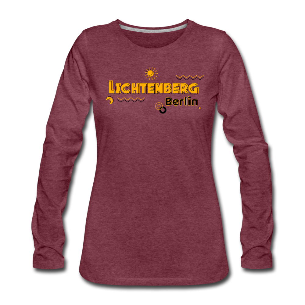 Lichtenberg - Frauen Premium Langarmshirt - heather burgundy