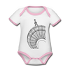 Der Turm von unten - schwarz - Baby Bio-Kurzarm-Kontrastbody - white/rose