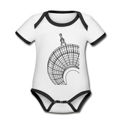 Der Turm von unten - schwarz - Baby Bio-Kurzarm-Kontrastbody