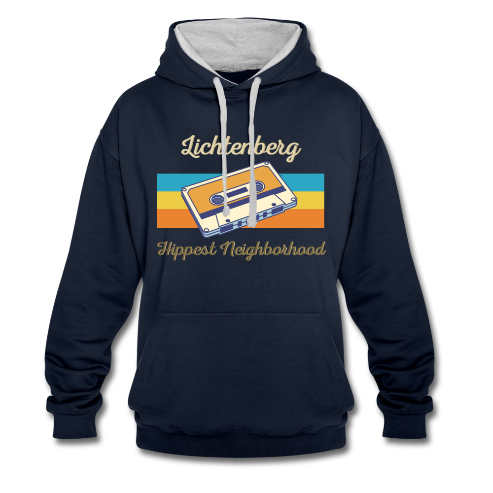 Lichtenberg Hippest Neighborhood - Kontrast Hoodie - navy/heather grey