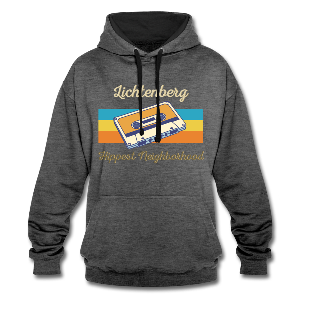 Lichtenberg Hippest Neighborhood - Kontrast Hoodie - charcoal/black