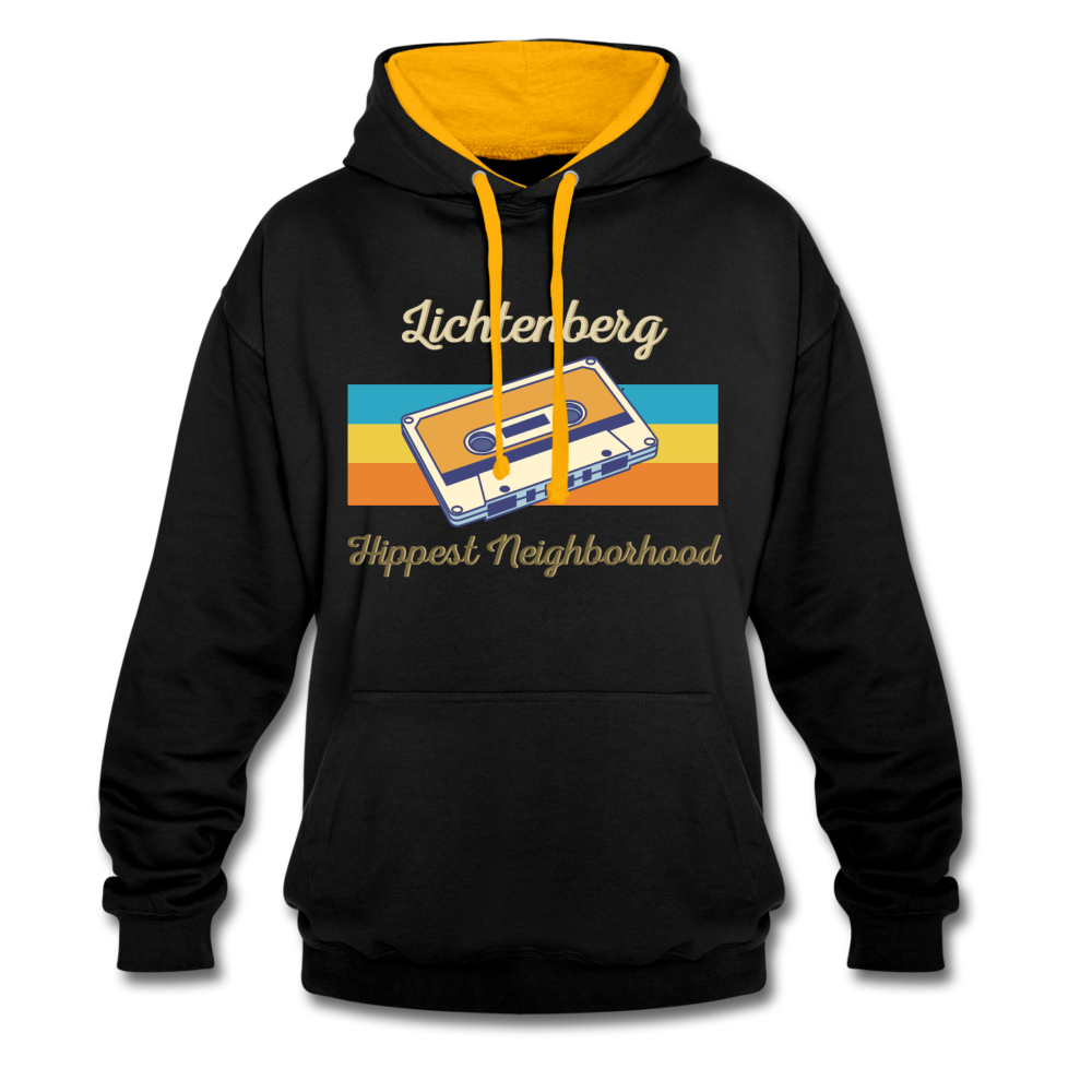 Lichtenberg Hippest Neighborhood - Kontrast Hoodie - black/gold