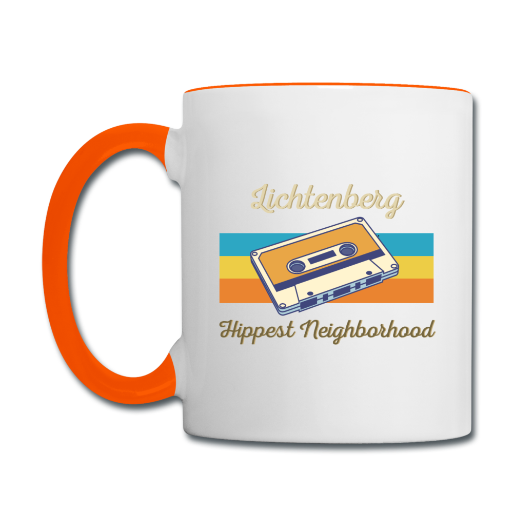 Lichtenberg Hippest Neighborhood - Tasse zweifarbig - white/orange