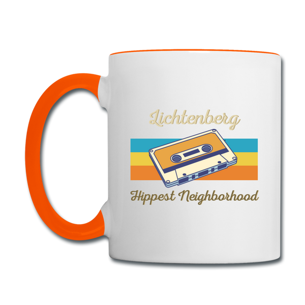 Lichtenberg Hippest Neighborhood - Tasse zweifarbig - white/orange