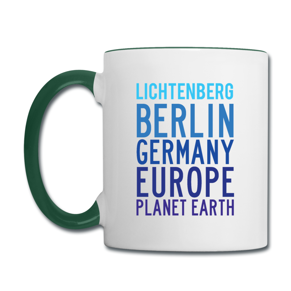 Lichtenberg Planet Earth - Tasse zweifarbig - white/dark green