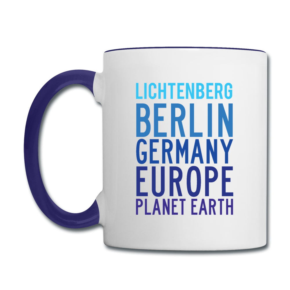 Lichtenberg Planet Earth - Tasse zweifarbig - white/cobalt blue