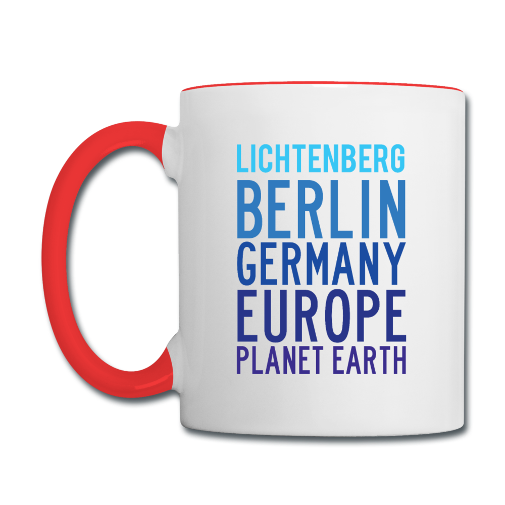 Lichtenberg Planet Earth - Tasse zweifarbig - white/red