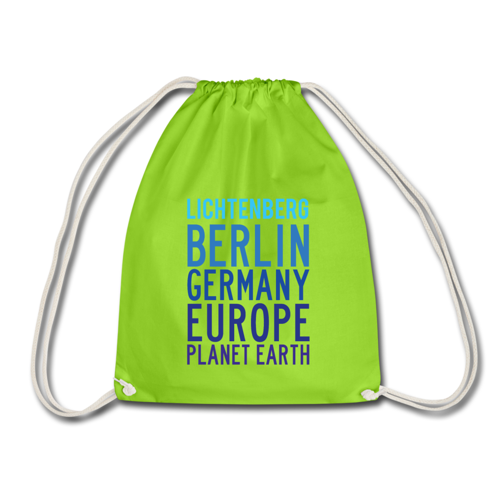 Lichtenberg Planet Earth - Turnbeutel - neon green