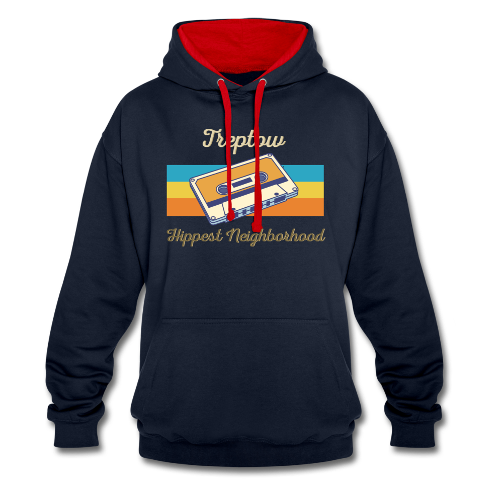 Treptow Hippest Neighborhood - Kontrast Hoodie - navy/red