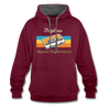 Treptow Hippest Neighborhood - Kontrast Hoodie - burgundy/charcoal