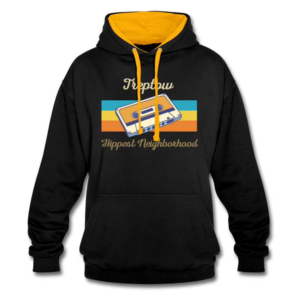 Treptow Hippest Neighborhood - Kontrast Hoodie - black/gold