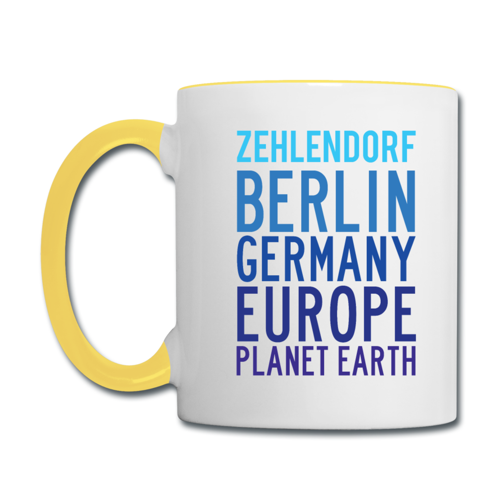 Zehlendorf Planet Earth - Tasse zweifarbig - white/yellow
