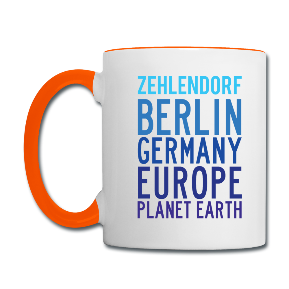 Zehlendorf Planet Earth - Tasse zweifarbig - white/orange