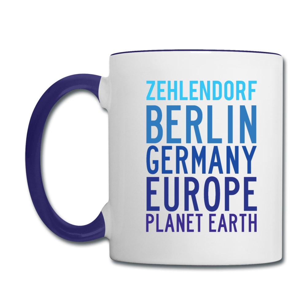 Zehlendorf Planet Earth - Tasse zweifarbig - white/cobalt blue
