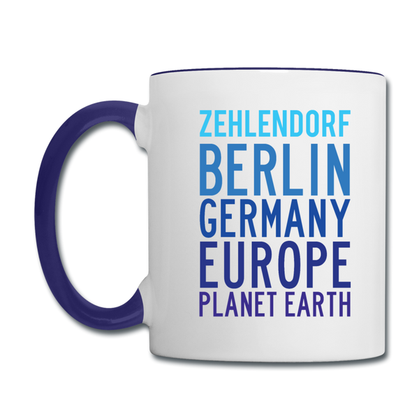 Zehlendorf Planet Earth - Tasse zweifarbig - white/cobalt blue