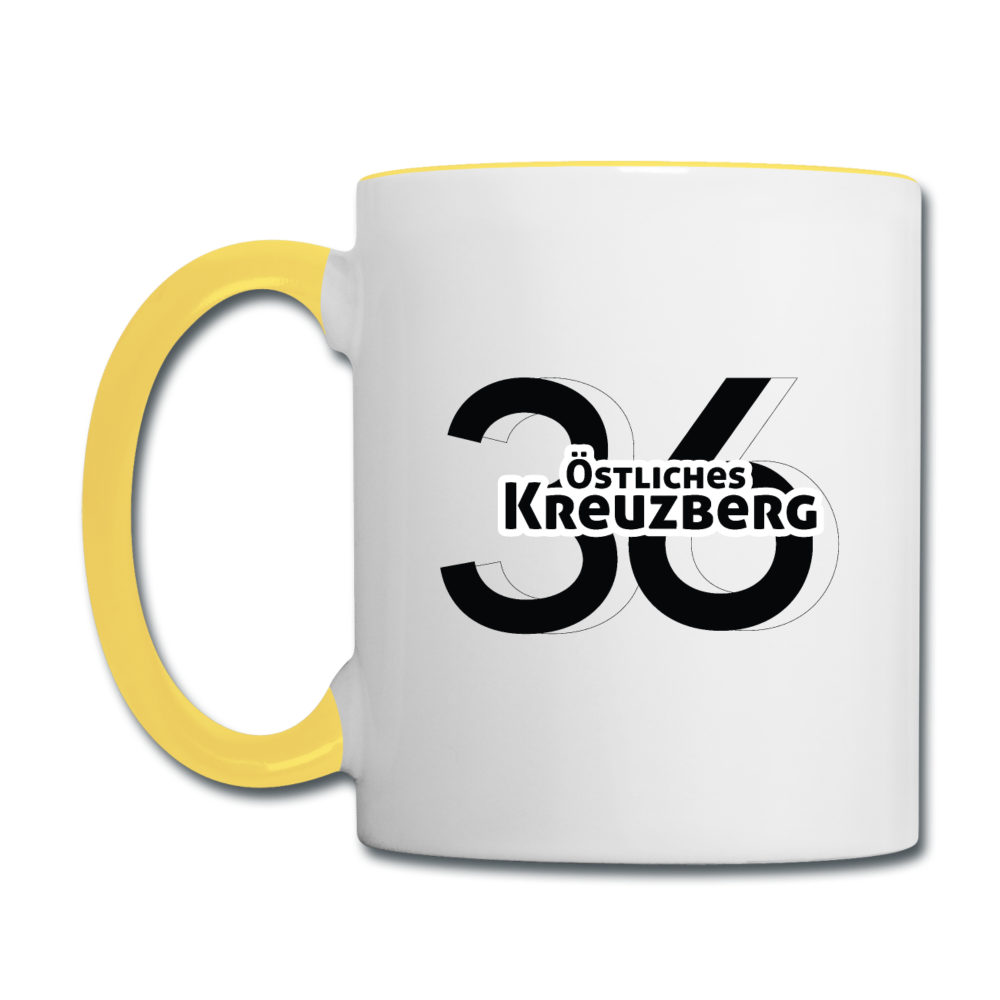 Östliches kreuzberg - Tasse zweifarbig - white/yellow