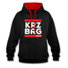 KRZBRG - Kontrast Hoodie - black/red