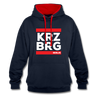 KRZBRG - Kontrast Hoodie - navy/red