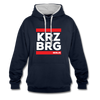 KRZBRG - Kontrast Hoodie - navy/heather grey