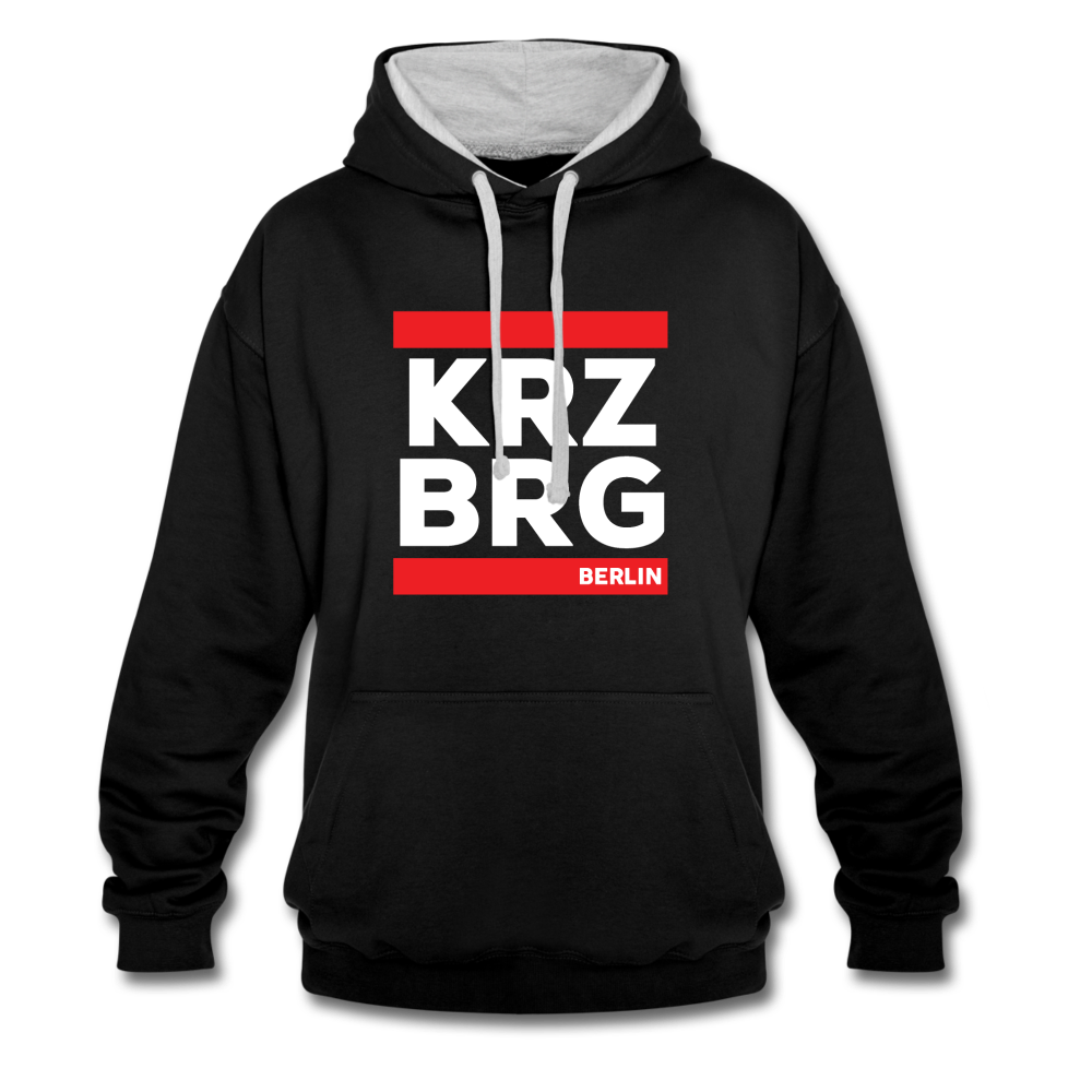 KRZBRG - Kontrast Hoodie - black/heather grey