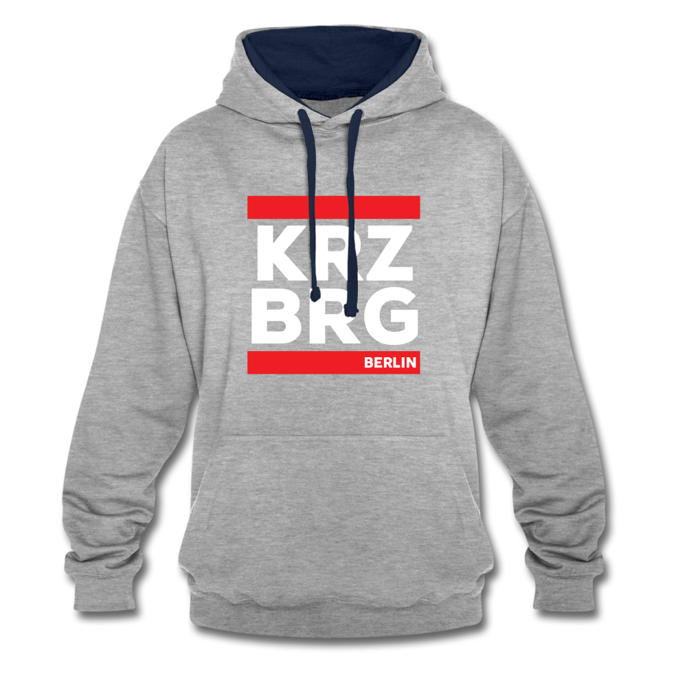 KRZBRG - Kontrast Hoodie - heather grey/navy