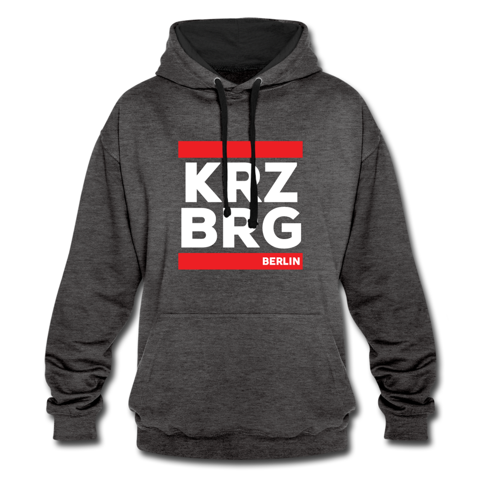 KRZBRG - Kontrast Hoodie - charcoal/black