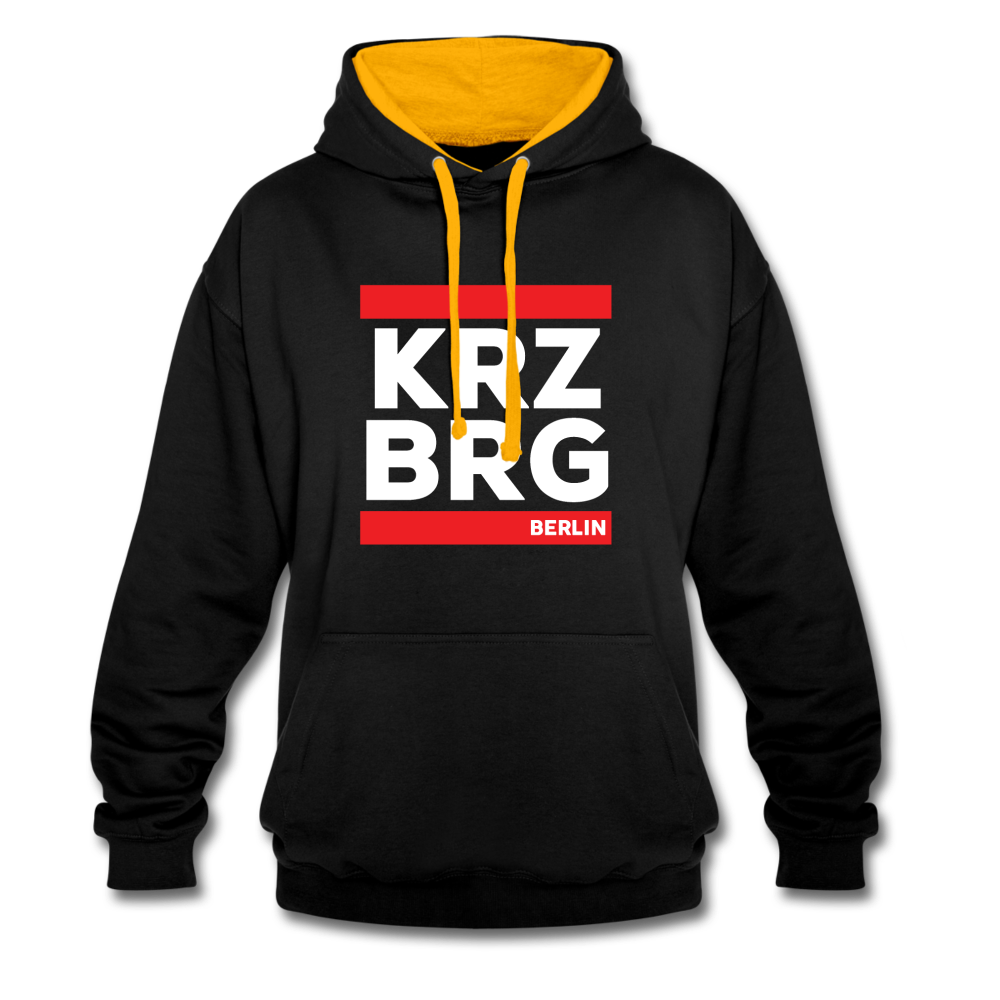 KRZBRG - Kontrast Hoodie - black/gold