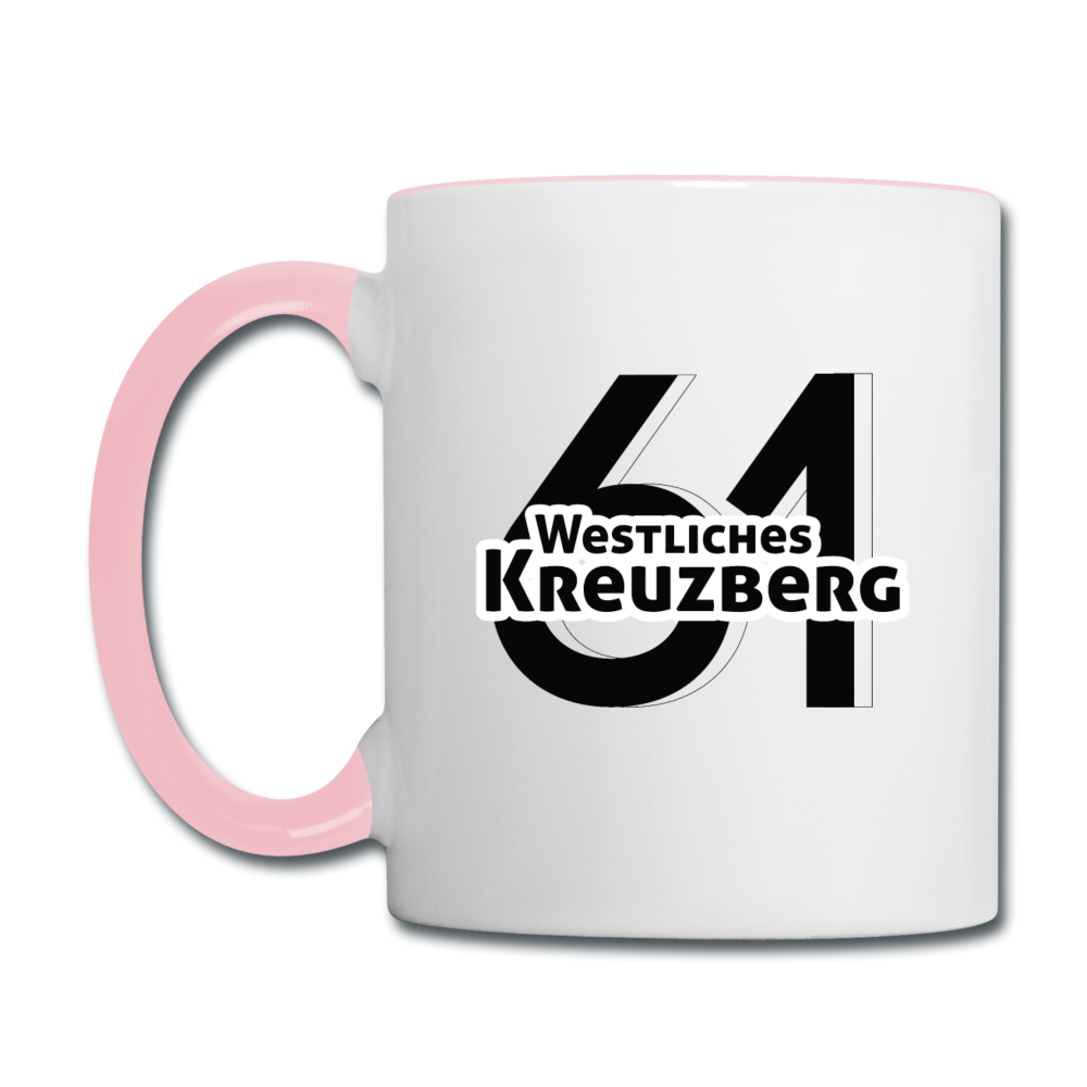 Westliches Kreuzberg  - Tasse zweifarbig - white/pink