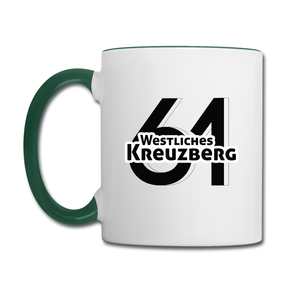 Westliches Kreuzberg  - Tasse zweifarbig - white/dark green