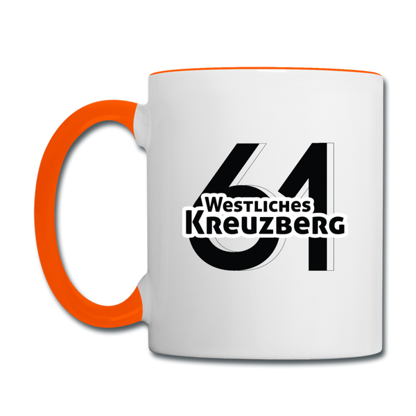 Westliches Kreuzberg  - Tasse zweifarbig - white/orange