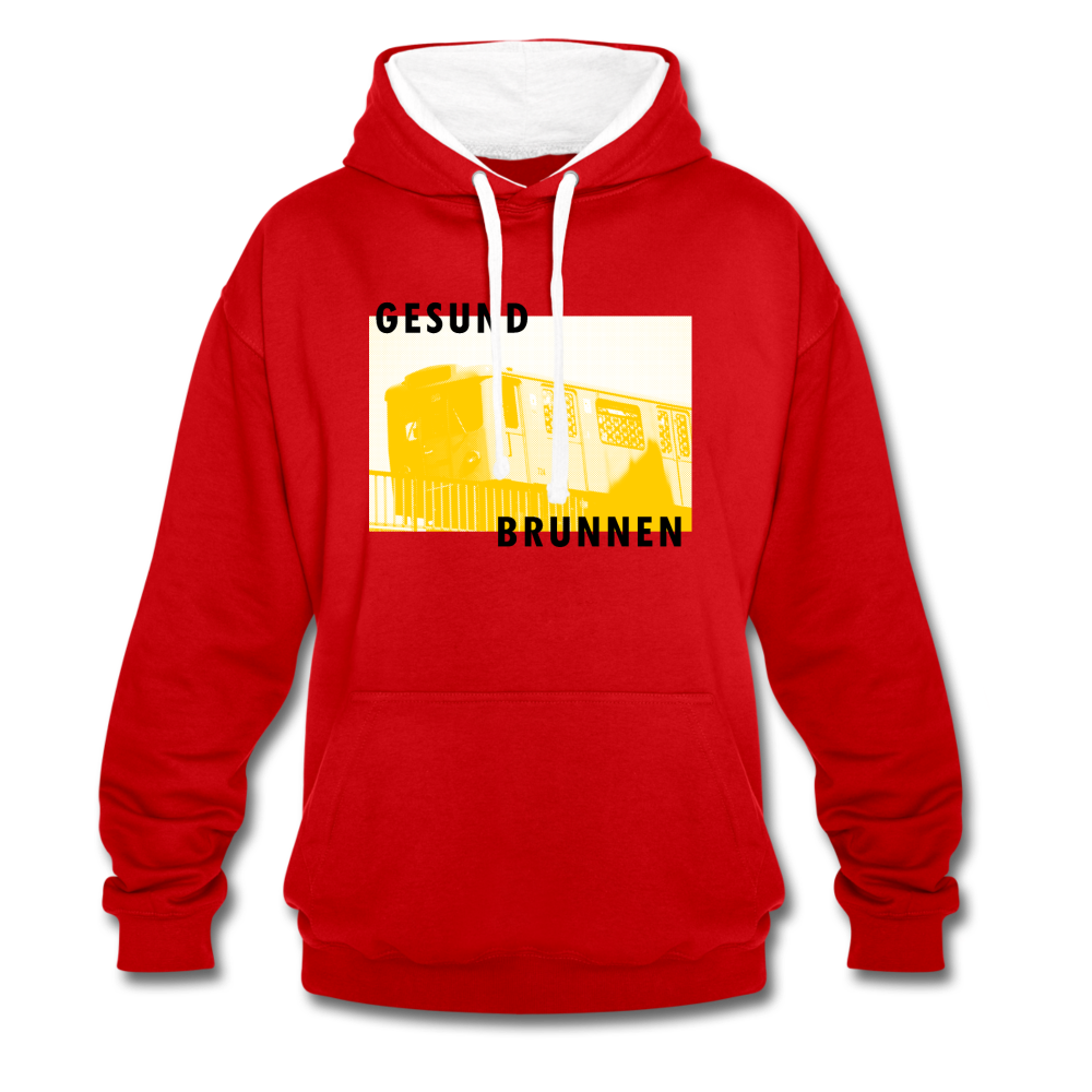 Gesundbrunnen Metro - Kontrast Hoodie - red/white