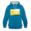 Gesundbrunnen Metro - Kontrast Hoodie - peacock blue/heather grey