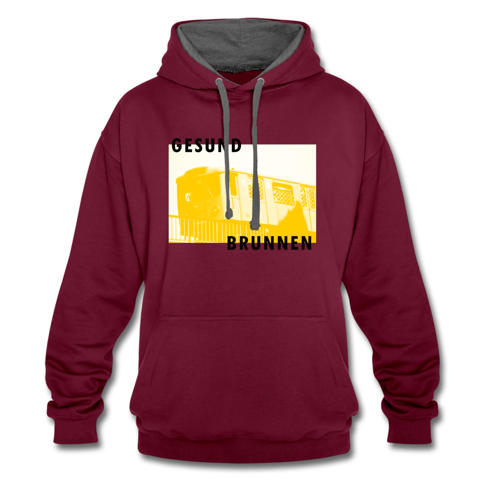 Gesundbrunnen Metro - Kontrast Hoodie - burgundy/charcoal
