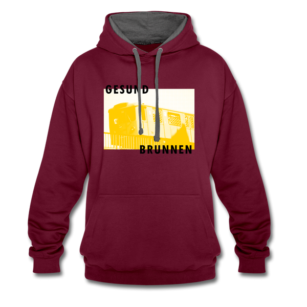 Gesundbrunnen Metro - Kontrast Hoodie - burgundy/charcoal