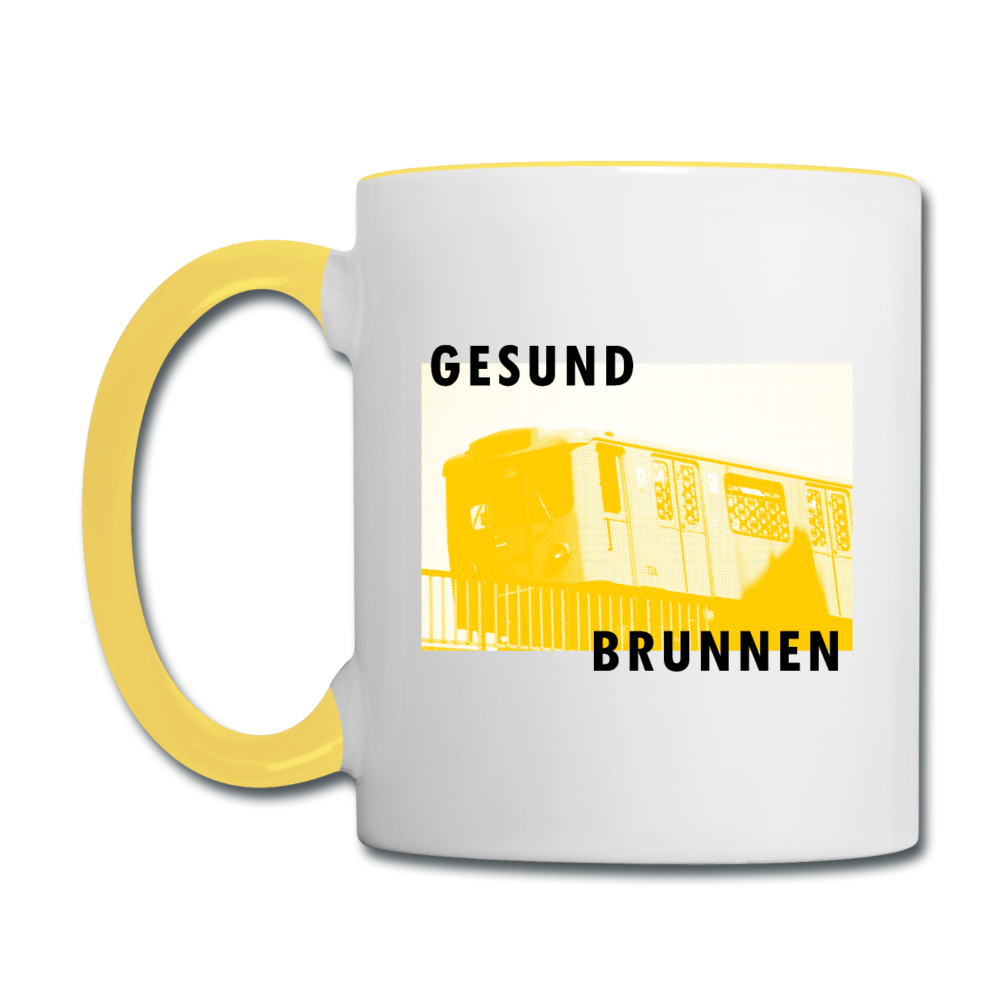 Gesundbrunnen Metro - Tasse zweifarbig - white/yellow
