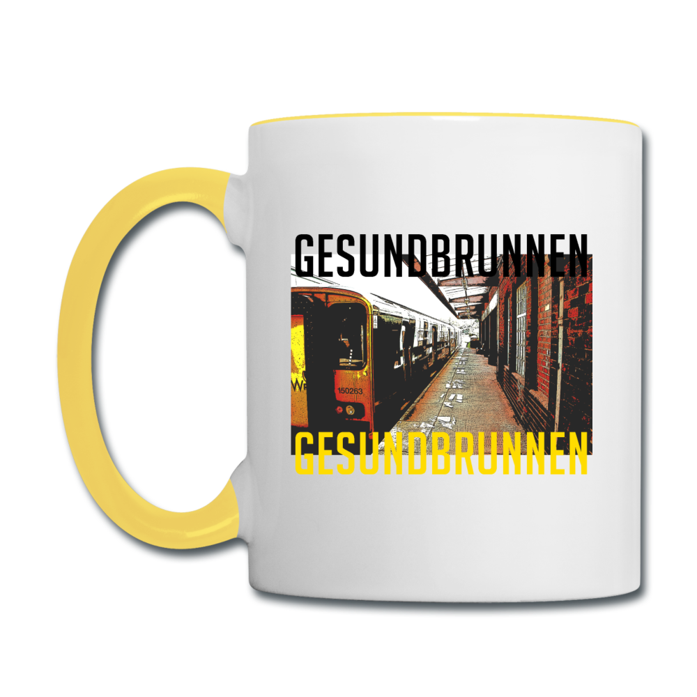 Gesundbrunnen - Tasse zweifarbig - white/yellow