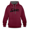 F'hain - Kontrast Hoodie - burgundy/charcoal