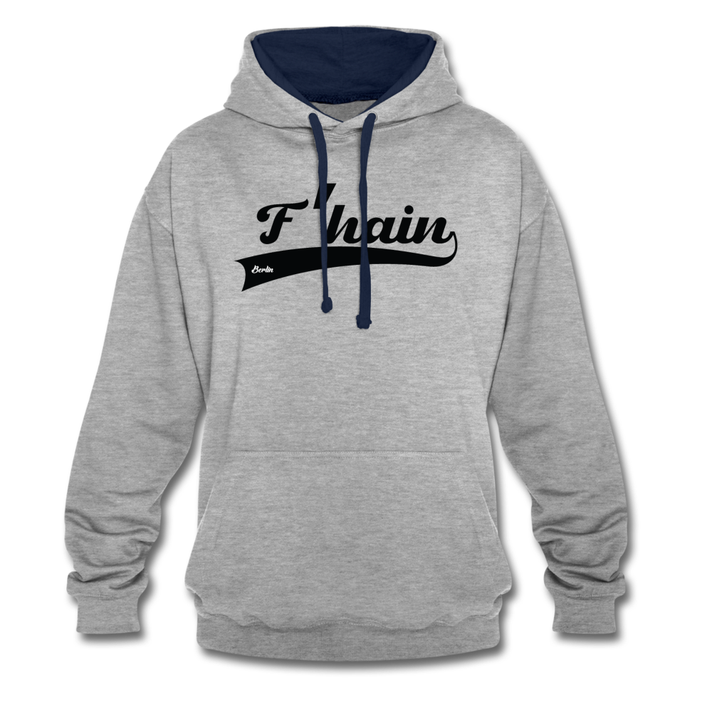 F'hain - Kontrast Hoodie - heather grey/navy