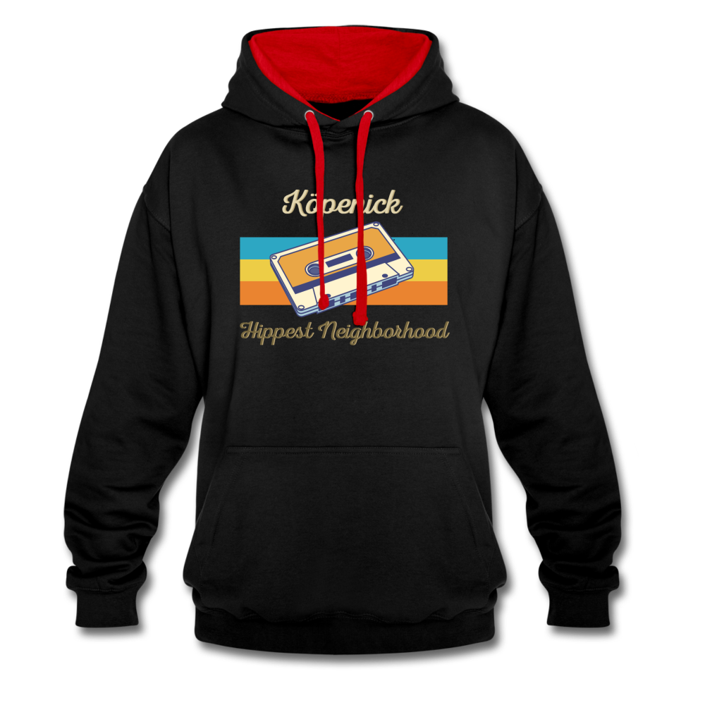 Köpenick Hippest Neighborhood - Kontrast Hoodie - black/red
