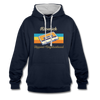 Köpenick Hippest Neighborhood - Kontrast Hoodie - navy/heather grey