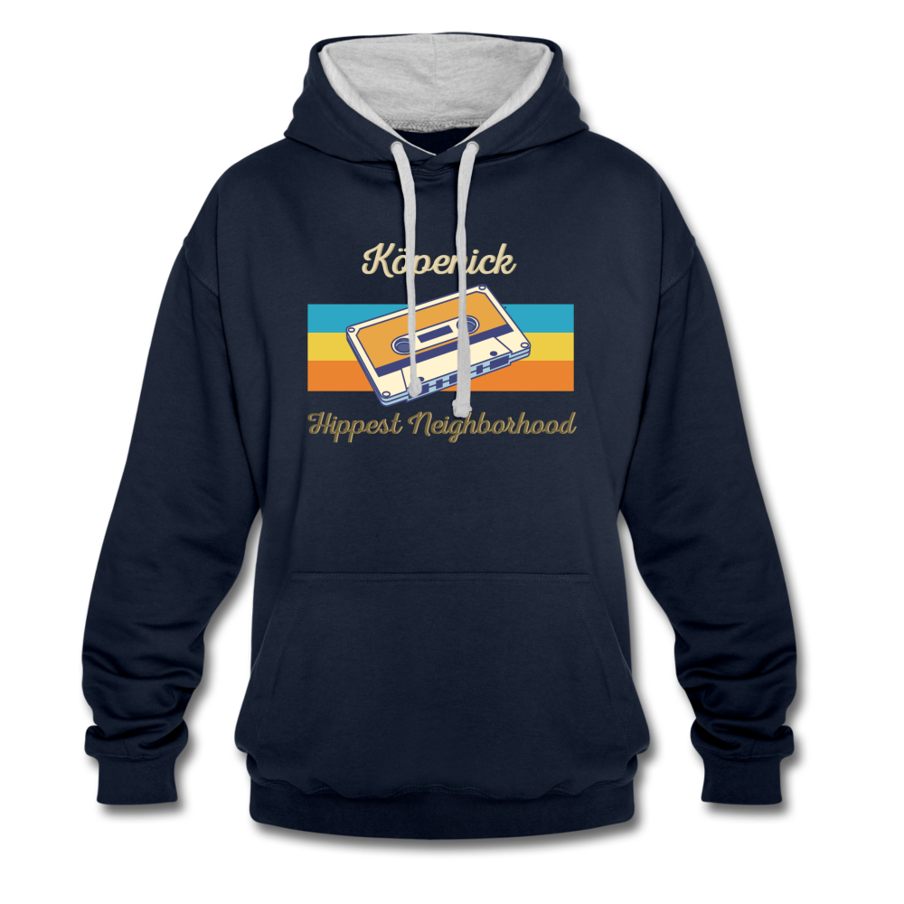 Köpenick Hippest Neighborhood - Kontrast Hoodie - navy/heather grey