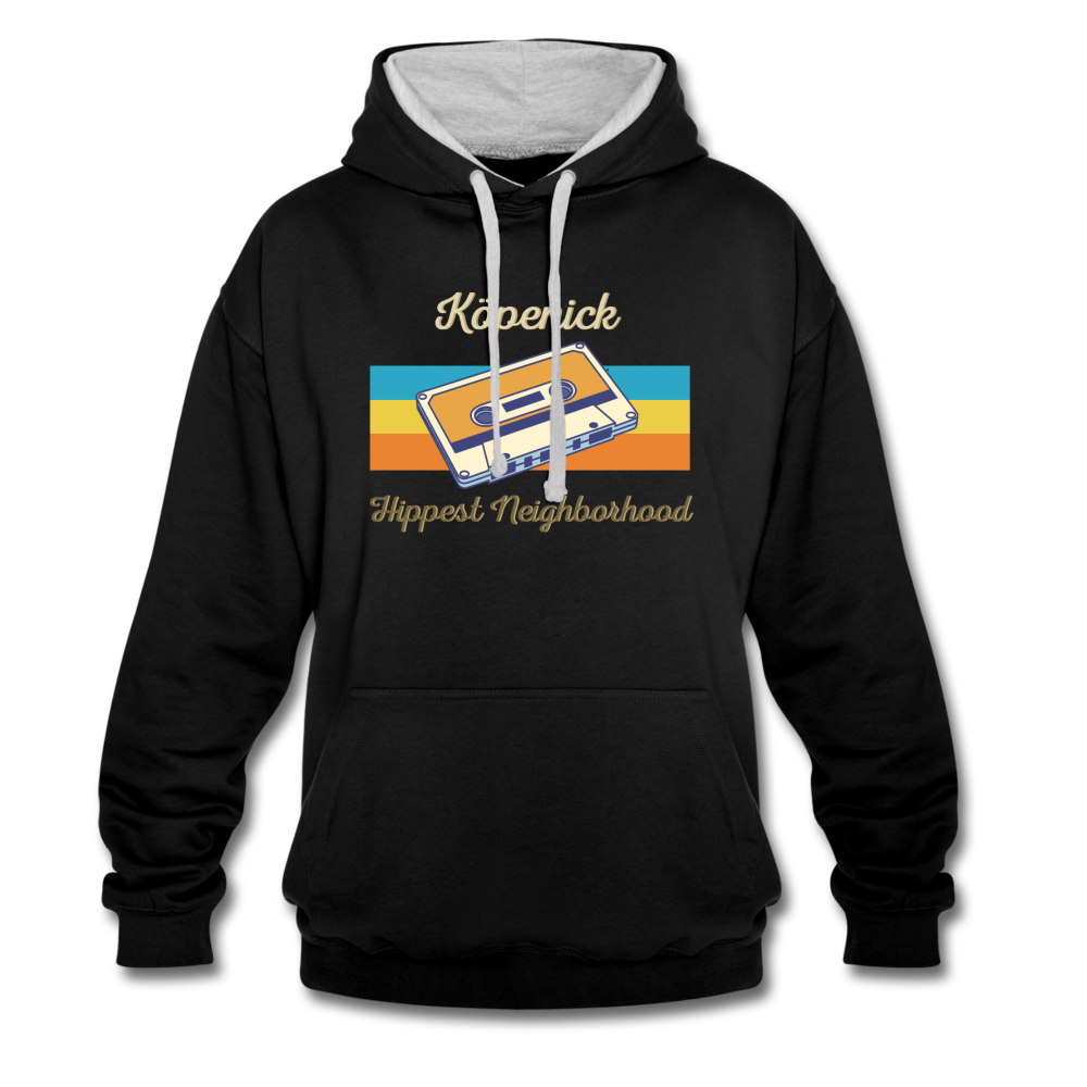 Köpenick Hippest Neighborhood - Kontrast Hoodie - black/heather grey