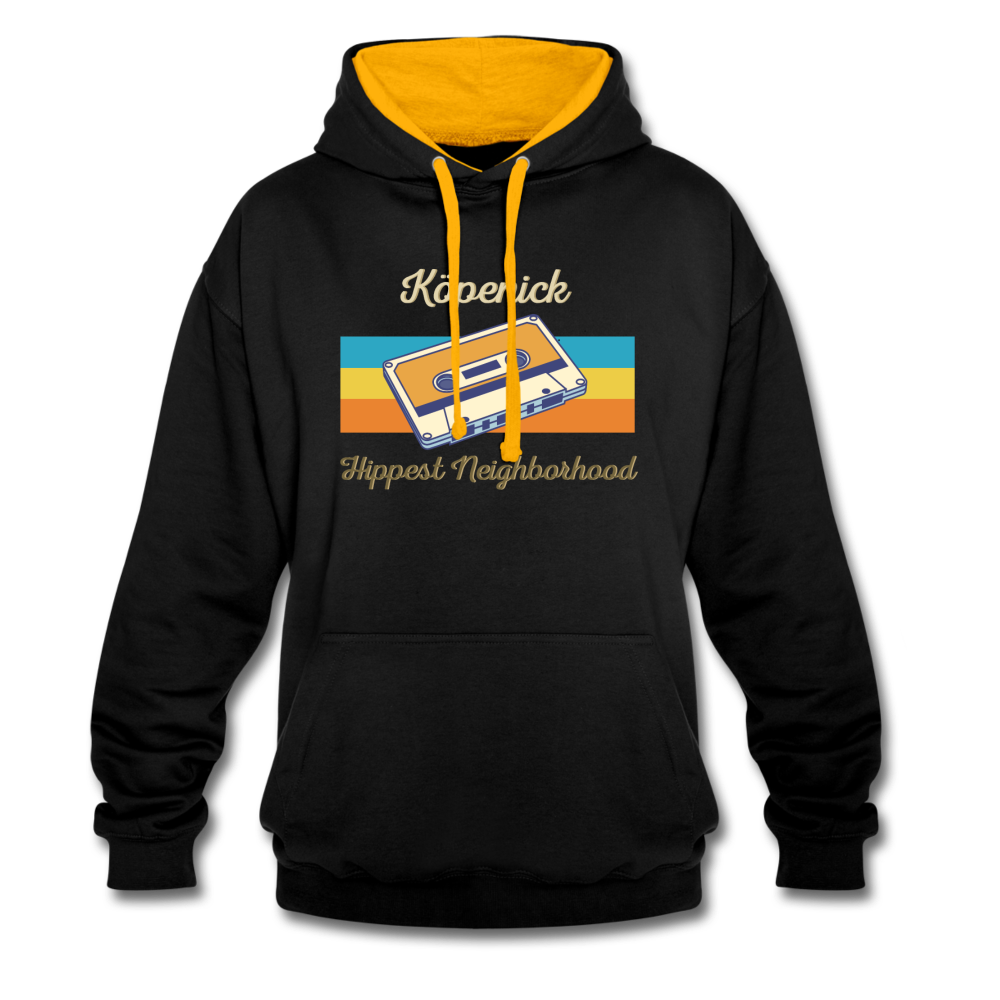 Köpenick Hippest Neighborhood - Kontrast Hoodie - black/gold