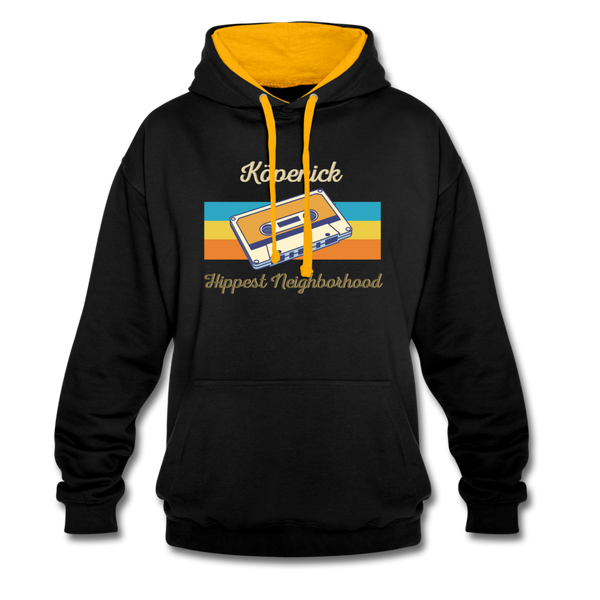 Köpenick Hippest Neighborhood - Kontrast Hoodie - black/gold