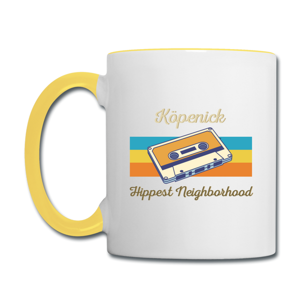 Köpenick Hippest Neighborhood - Tasse zweifarbig - white/yellow