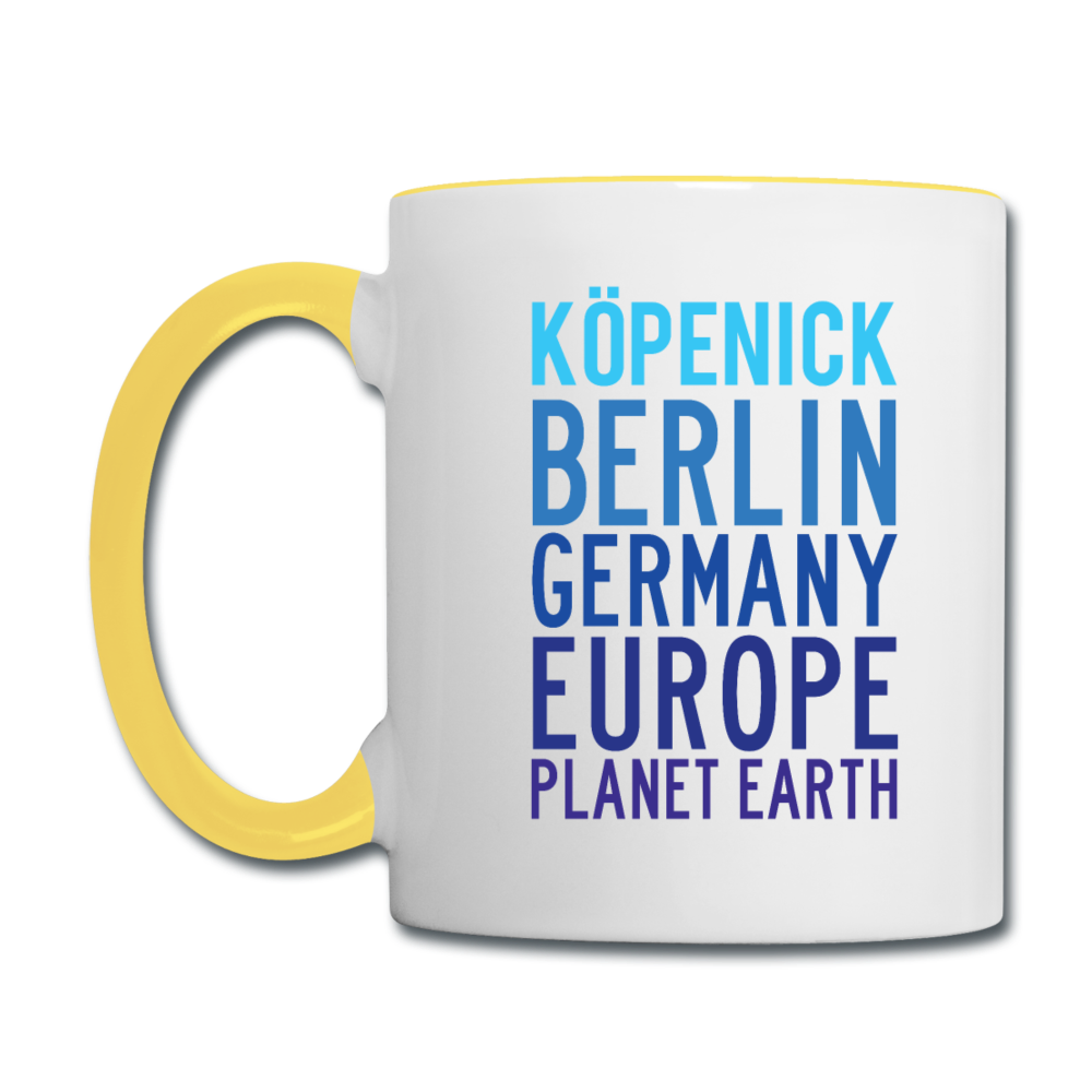 Köpenick Planet Earth - Tasse zweifarbig - white/yellow