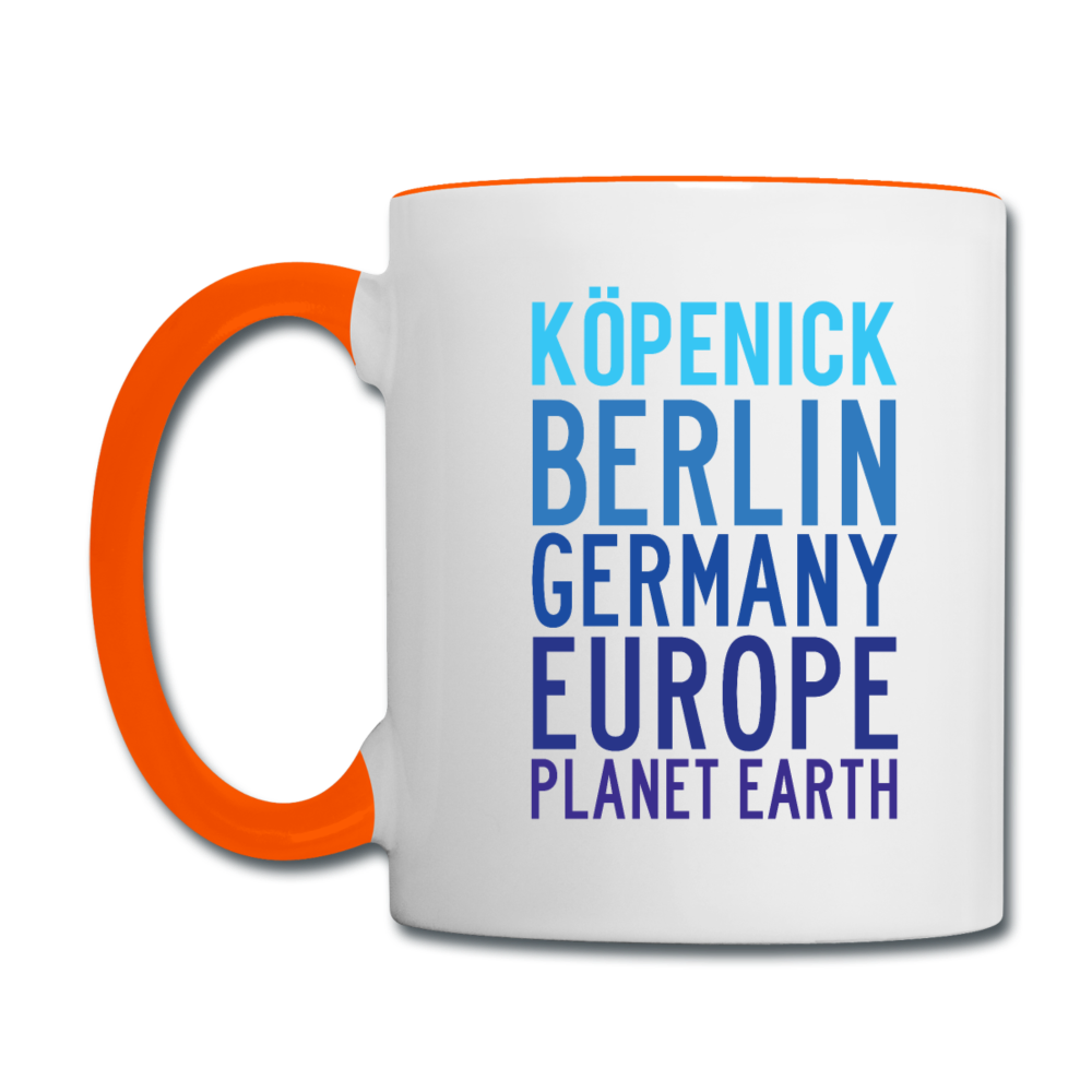 Köpenick Planet Earth - Tasse zweifarbig - white/orange