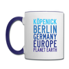 Köpenick Planet Earth - Tasse zweifarbig - white/cobalt blue