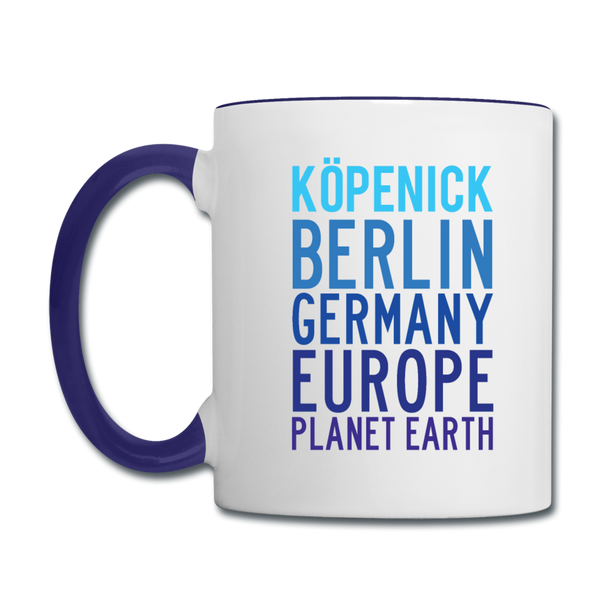 Köpenick Planet Earth - Tasse zweifarbig - white/cobalt blue